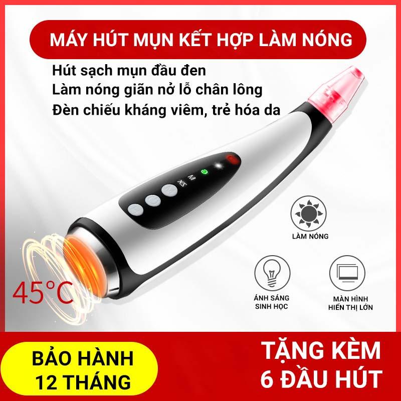 Máy Hút Mụn Mini Cầm Tay Siêu Mạnh Có Chức Năng Làm Nóng - Hút Mụn Đầu Đen, Mụn Cám, Làm Sạch Bã Nhờn