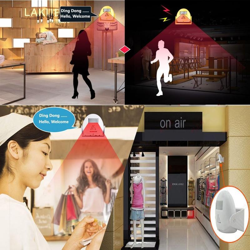 Durable Plastic Intelligent Doorbell Sensor White DC Bell Alarm Door Chime Bell Entry Alert Homes 3