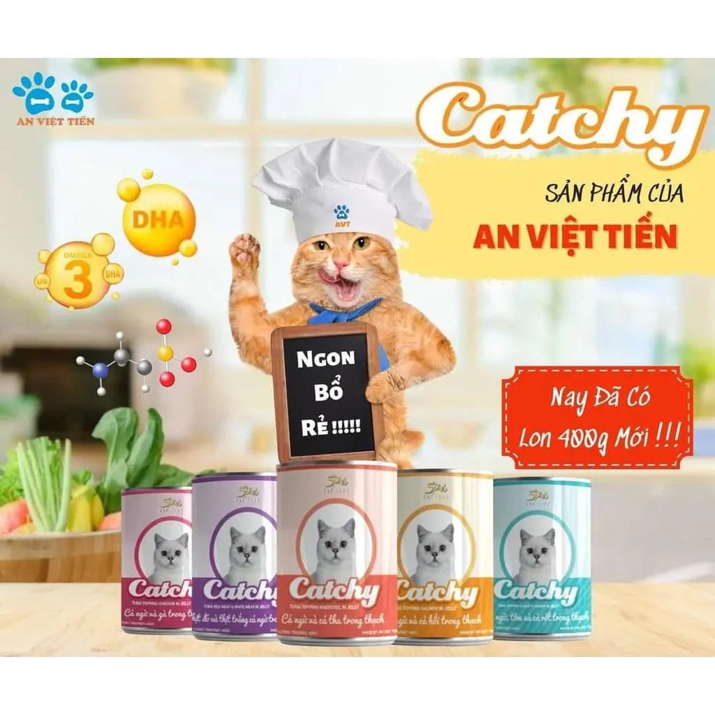 Pate Catchy Lon 400g Dành Cho Mèo Mọi Lứa Tuổi - Pate Cho Mèo Catchy Lon 400g