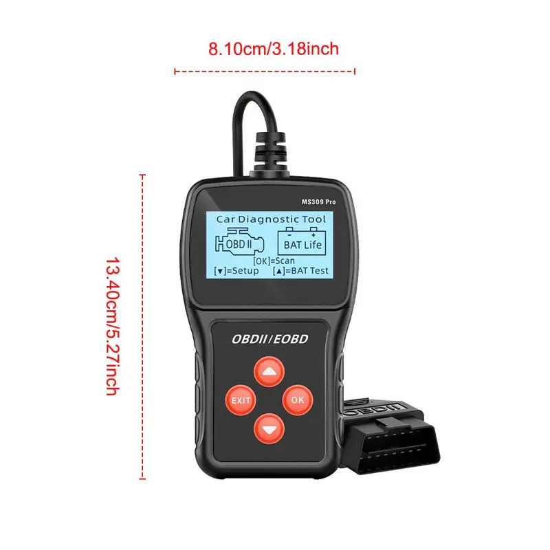 OBD2 Scanner, Car Diagnostic Tool, OBD2 Scanner Live Data Code Reader, Check Engine System Multi-language Battery Tester 1