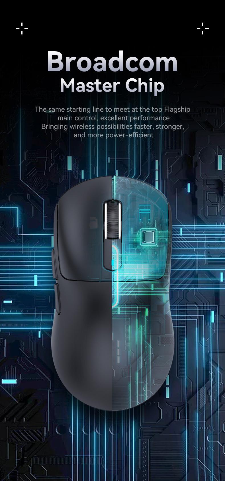 Product Introduction of Original Attack Shark X3 Wireless Mouse Multiple Colors Three-mode Lightweight Design Ergonomics PAW3395 E-sports Gaming Mouse 15