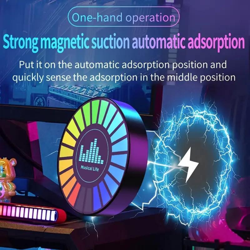 RGB Voice-controlled Synchronous Rhythm Light, USB Rechargeable Creative LED Pickup Light, Desktop Sound Sensing Creative LED Light for Car, Office, Home 5