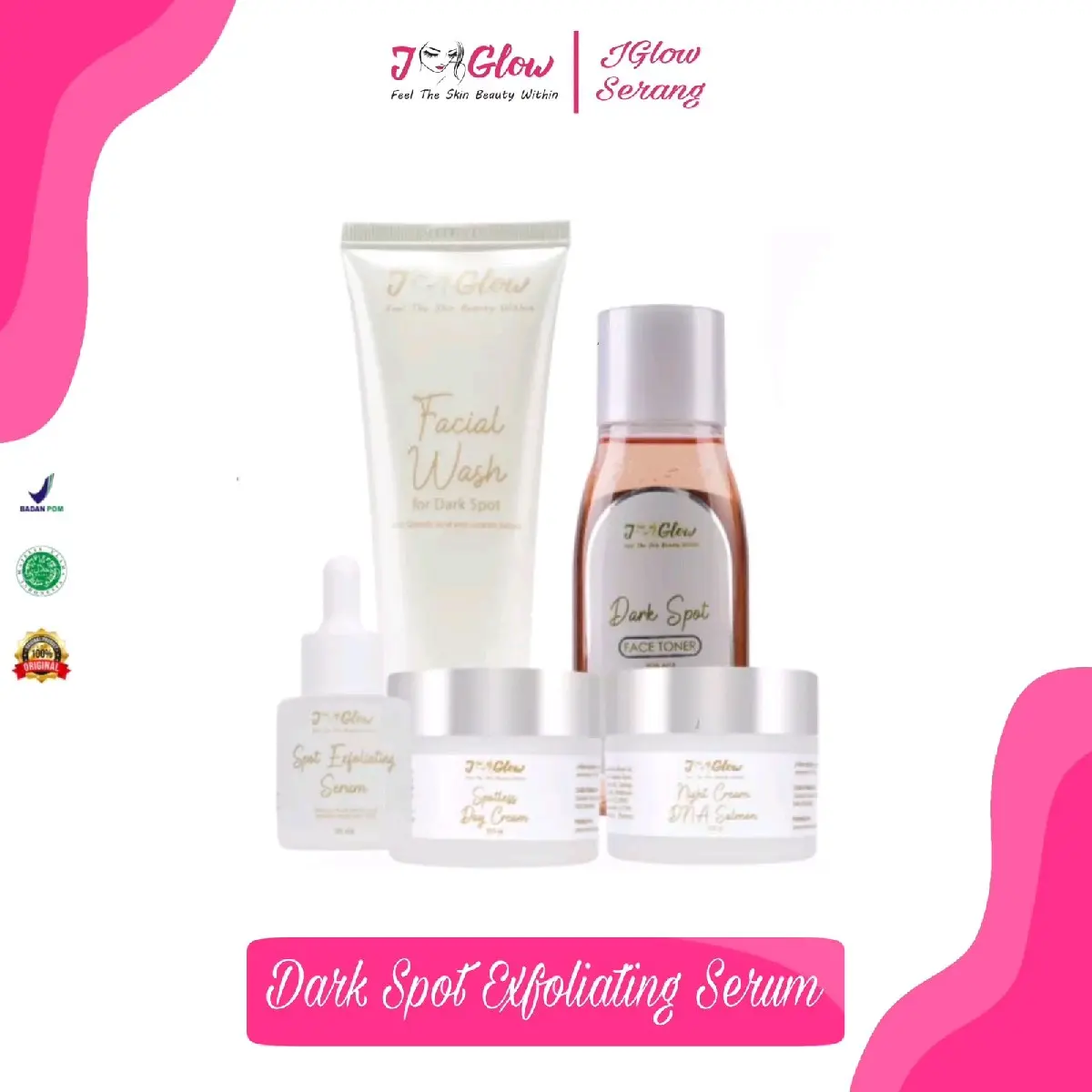 Jglow Skincare Spot Exfoliating Serum Kulit Kering Mencerahkan Perawatan Wajah flek Hitam