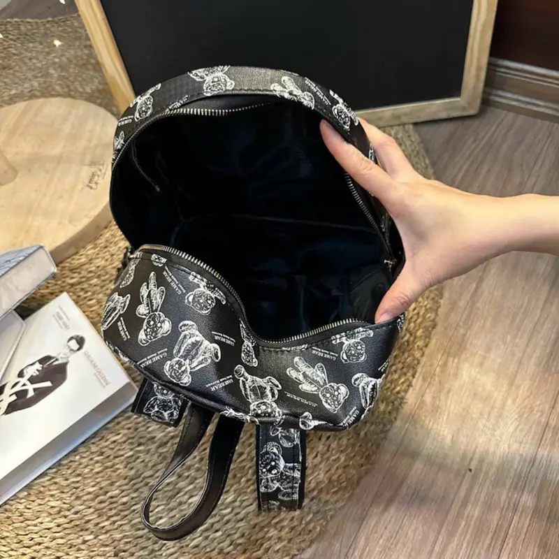 Ba lô đi học, balo đi chơi in hoạ tiết gấu size 40 đựng vừa lap 14" sách vở a4 các loại K394 3