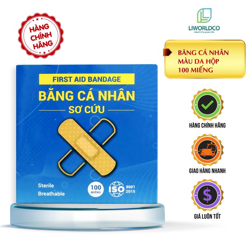 Liworldco - Urgo Băng Cá Nhân Màu Da Thông Thoáng Dán Vết Thương Hộp 100 Miếng