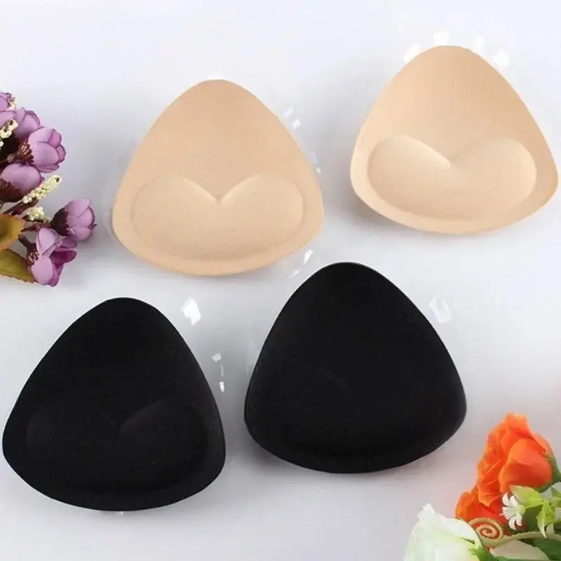 Triangle Silicone Breast Patch Gathered Self-adhesive Breast Pad Invisible Thickened Sponge Pad Swimsuit Bikini Underwear Insert