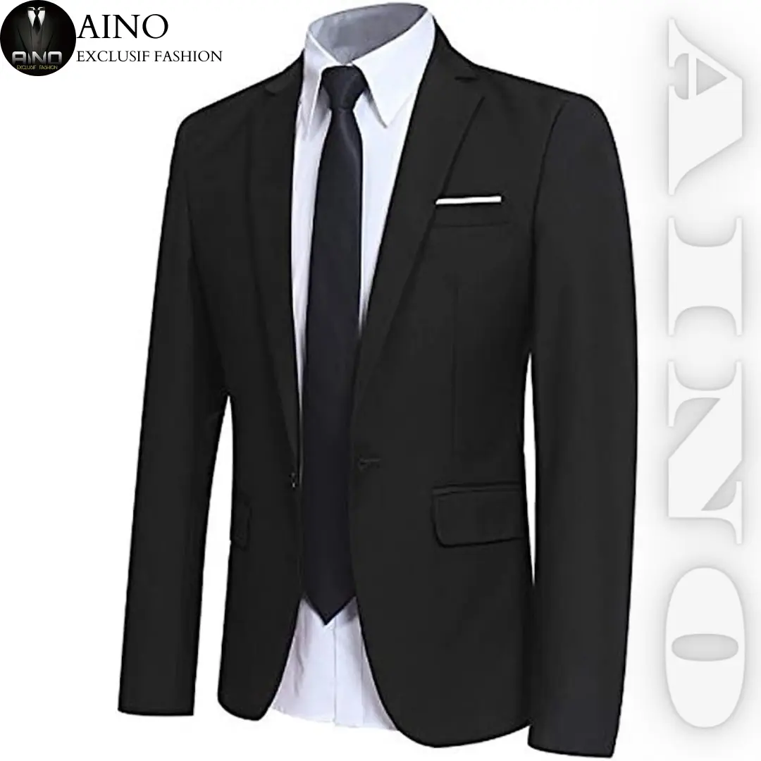 AINO.ID Jas Blazer Vali Jas Pria Formal Kancing Dua Slim Fit Wisuda