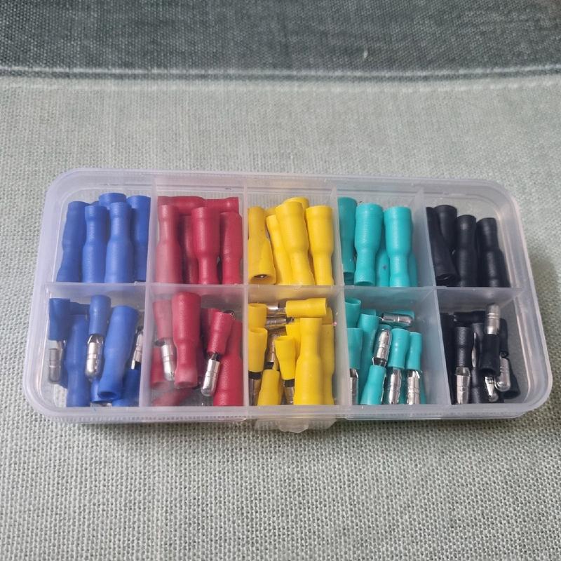  Hộp 50 bộ 100 đầu cos đực cái nối dây điện 