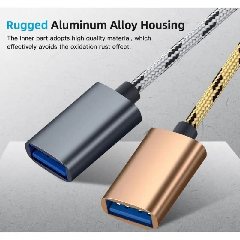 Cáp Bộ Chuyển Đổi USB OTG, Thiết Kế 2 Trong 1, Bộ Chuyển Đổi Dễ Phối Đồ Cho Nhiều Thiết Bị, Bền Và Linh Hoạt, Thích Hợp Đi Du Lịch Và Sử Dụng 5