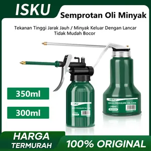 ISKU Oli Can 300ml/350ml High Pressure Botol Pompa Oli Metal pot body tidak mudah bocor/Semprotan oli minyak 350ml