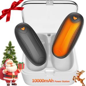 Hand Warmers with 10000mAh, 3-In-1 Wireless Charging Station, 2 Counts Rechargeable Pocket Hand Warmer With 30hrs Warmth,Winter Heater Outdoor
