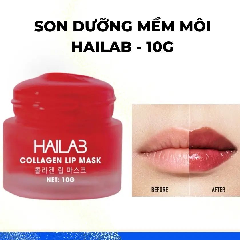 HAILAB Ủ Môi Collagen Lip Mask 10g Hỗ Trợ Hồng Môi, hỗ trợ mềm môi Son ủmôi