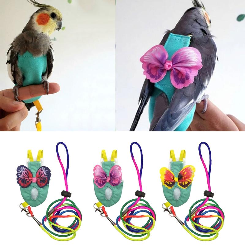 Bird Harness and Cloth Colorful Flying Rope Outdoor Training Toy for Cockatooes Outside Walk Go Out Supplies 1