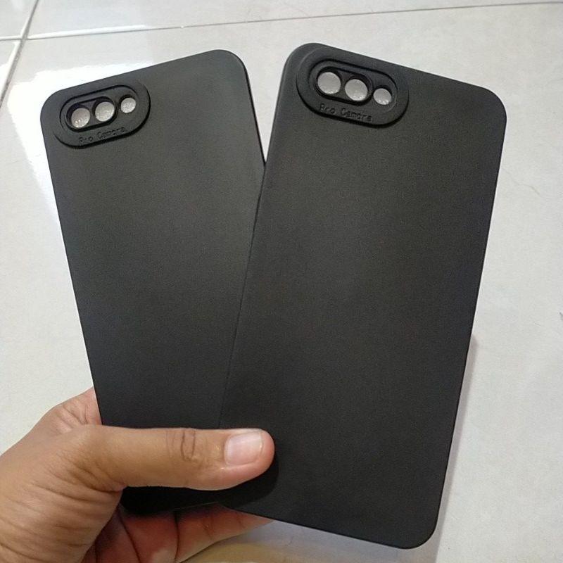 Softcase Cocok Untuk HP OPPO A3S Case Casing Silikon Hand Phone Full Black Bahan Lentur 0