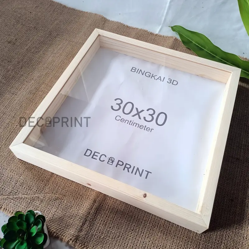 SidsWood [3D30] Bingkai 3D Kayu Akrilik 30x30 cm Bingkai Kayu Untuk Mahar Bingkai 3D Jati Belanda Figura Kayu Frame Mahar Kotak Mahar 1