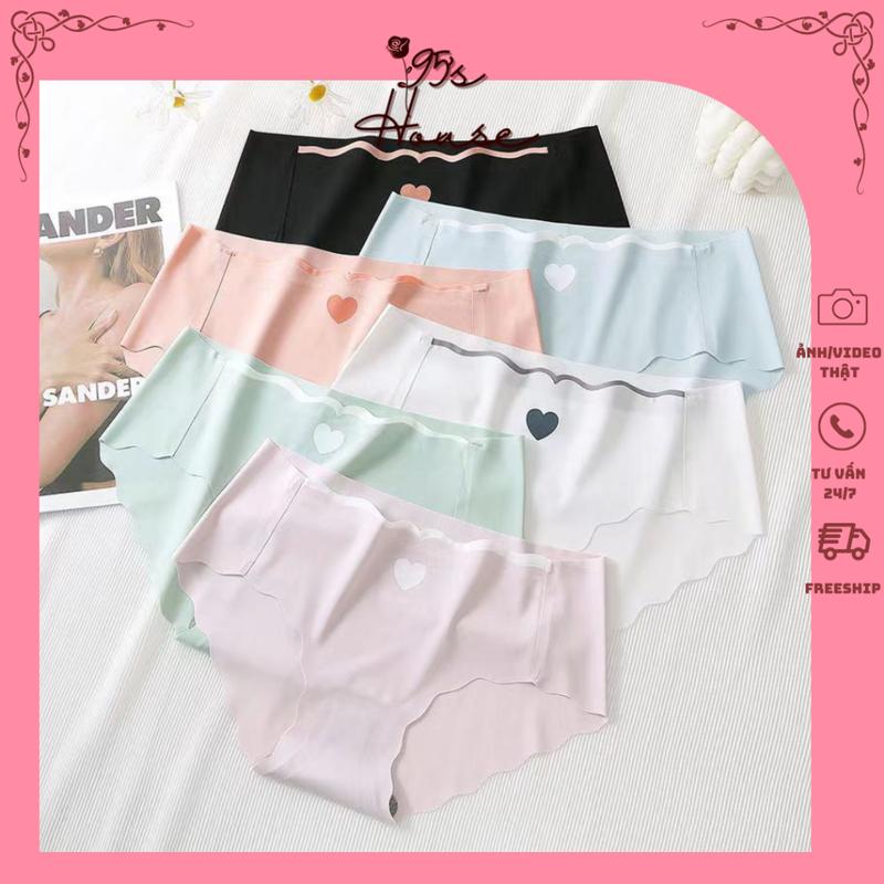  Quần lót nữ đúc su hình Tim không đường may chống lộ viền sóng Quần chip su mềm mại QS06  95's House  