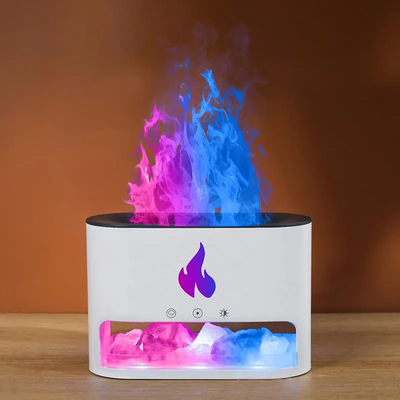 Imitation Flame Aromatherapy Humidifier, Perfume Essential Oil Diffuser, Creative Decorative Volcano Humidifier with Night Light, Air Moisturizer for Home Office, Mother's Day Gift for Mom 0