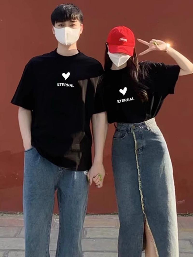 Product Introduction of [Giá 1 áo] Áo thun, Áo phông mặc đôi dáng UNISEX chữ ENTERNAL nam-nữ phong cách Hàn quốc  Cotton 12