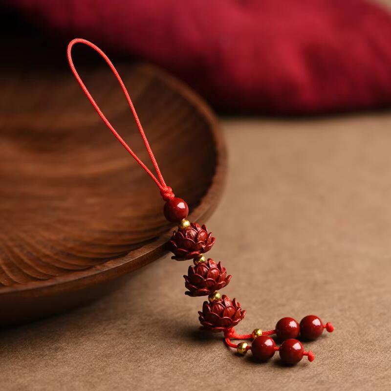 Product Introduction of Handmade Beaded Lotus Key Pendant Case Lanyard Art Culture Mobile Phone Chain Multi-style Travel Unisex Smartphone Cellphone Luxury 32