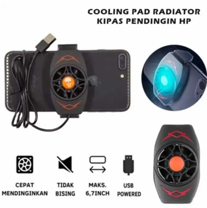 CLAUREIN KIPAS PENDINGIN HP GAMING HANDPHONE USB COOLING FAN PAD X13 MOBILE PHONE RADIATOR PRO PLAYER PUBG MOBILE LEGEND FREEFIRE Angin Panjang Cooler