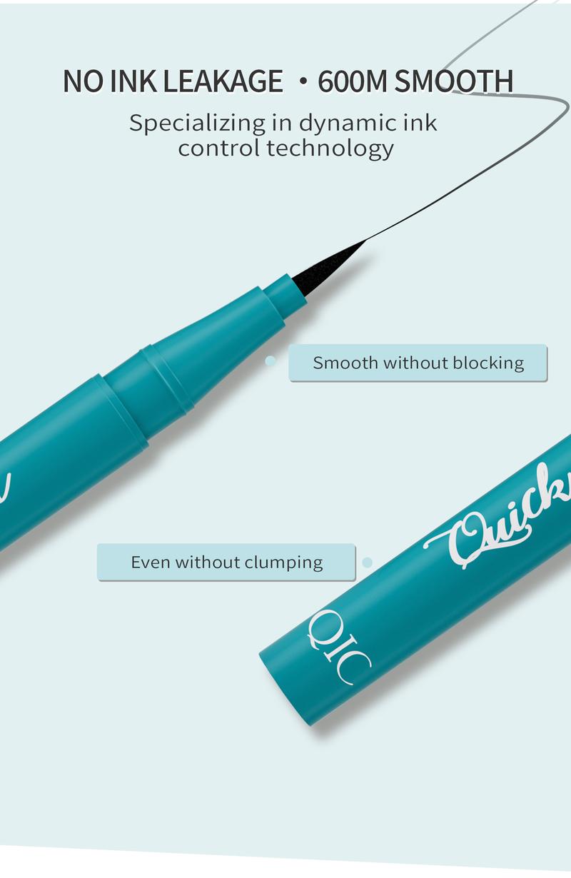 Product Introduction of QIC Cool Black Quick-Dry Eyeliner Pen, Smudge-Proof, Waterproof, Sweat-Resistant Liquid Eyeliner Pen, Aegyo-sal Pen waterline  eyeliner jeffree star  eyeliner demitra  lip  liner chiara  eyeliner demitra  lip  liner brush lipstick  hubabah  original 3