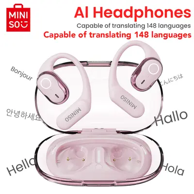 Rose Gold Miniso Headphone With Mic MINISO Earphones AI