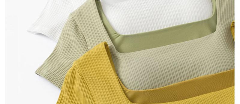 Product Introduction of Pure Cotton with Chest Pad Short-Sleeved T-shirt Woman Square-Neck Cup One-Piece Waist Bottoming Shirt Wear-Free Bra Underwear Outer Wear Clothing Women's Padded T-shirt 16