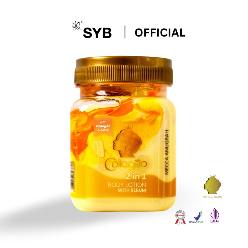 SYB MECCA ANUGRAH COLLAGEN 2 IN 1 BODY LOTION WITH SERUM 150 ML Hitam Mencerahkan Niacinamide Tubuh 0