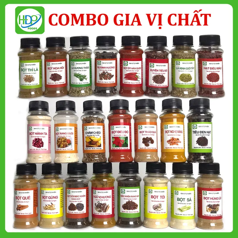 Combo gia vị vua đầu bếp HDP FOODS - Thơm ngon - Tiện lợi, Cay 0