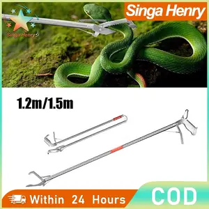 150cm Alat Penjepit Stainless Sampah/Ular - Aman Anti Gigitan, Tangan Bersih Ladang & Sampah