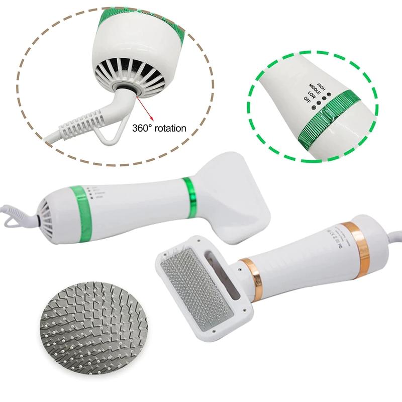 Sisir Pengering Bulu Hewan Anjing Kucing 2 in 1 Pet Grooming Brush Dryer Dog Cat Multifunction 2in1 Electric Pet Grooming Dryer Pet Hair Dryer sisir hewan Dog Cat comb Praktis 8
