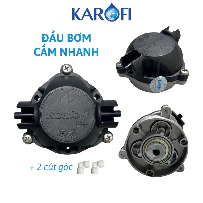  Đầu Bơm Radian Karofi 24V Mẫu Mới Cắm Nhanh Tặng Kèm 2 Cút Góc Dành Cho Máy Lọc Nước RO Có Tem Bảo Hành 
