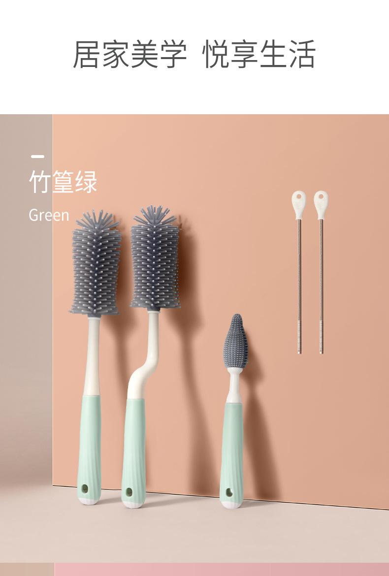 Product Introduction of Silicone Baby Bottle Brush 360 Degrees Rotating Baby Pacifier Brush Baby Bottle Brush Brush Combination Cup Brush Baby Bottle Cleaning Brush Brush Brush Brush Brush Brush Brush Suit 12