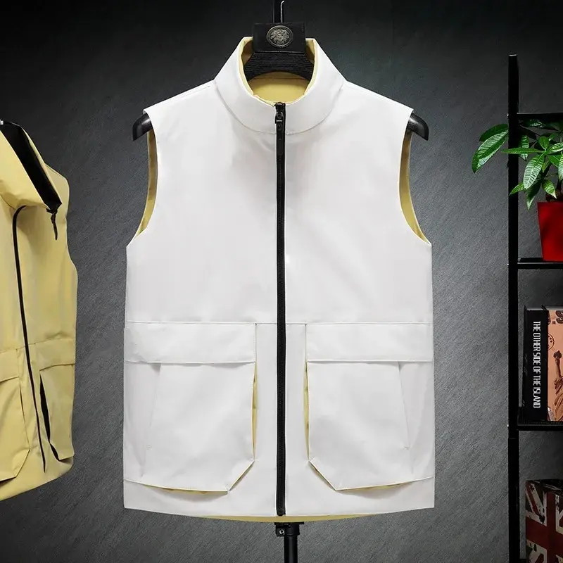 rompi & gilet Rompi casual model bolak balik, Rompi keren pria, Rompi pria terbaru Outdoor Wanita bisa dicuci dengan mesin rm polos coklat Hitam warna hitam Motor Parasut Motor Parasut warna lain 1