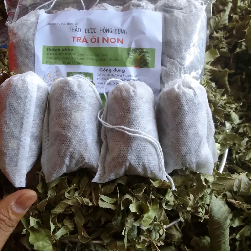 10 túi trà ổi non cắt nhỏ phơi khô vô túi lọc, súc miệng, gội đầu, uống giải khát và nhiều dược tính khác 0
