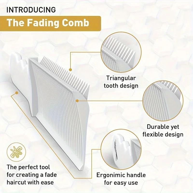 Product Introduction of Fading Comb Professional Barber Clipper Blending Flat Top Hair Cutting Comb For Men Heat Resistant Fade Brush Salon Styling Tool Haircare Heatless 3