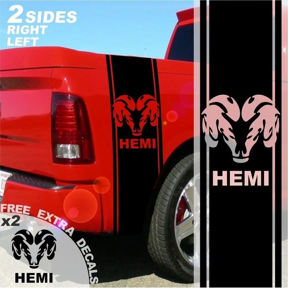 1500 2500 3500 Truck Bed Side Stripes Hemi Ram Decals Sticker 005B ...