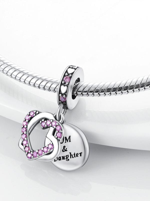 Heart Shaped Rhinestone Decorated Dangle Charm, Diy Jewelry Making Supplies for Necklace and Bracelet, Fashion Accessories for Women & Girls for Holiday Engagement Gift 3