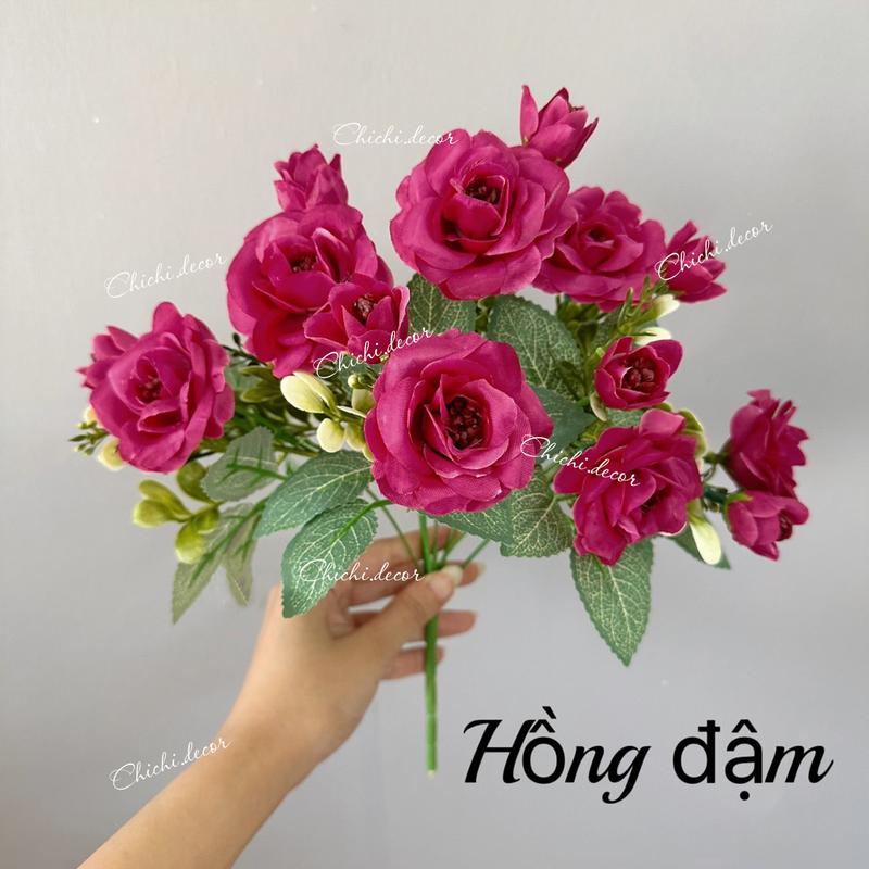 Product Introduction of (TẶNG BÌNH GỐM ) 5 cụm hoa tỉ muội (35cm) 35 bông, 35 nụ cao cấp decor, trang trí nhà cửa 9