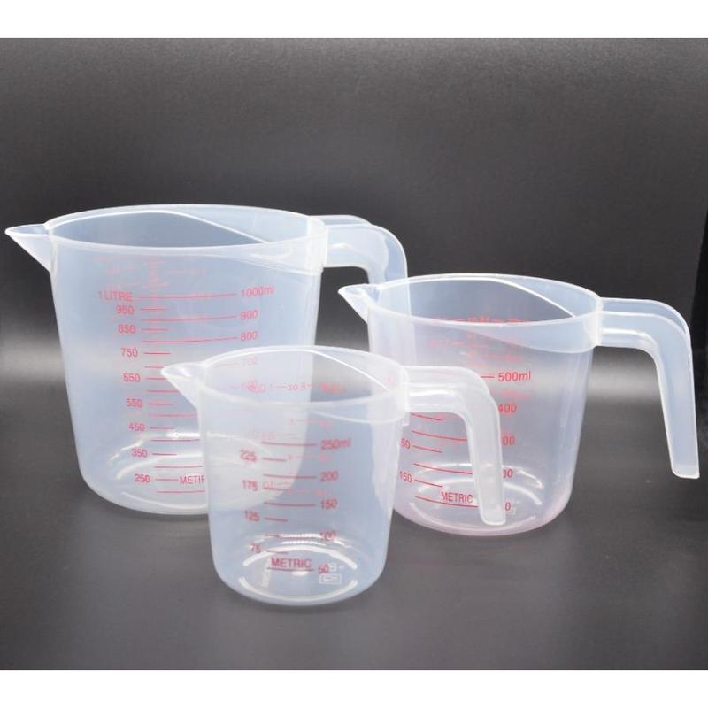 Plastic Transparent Graduated Measures Cup Household Kitchen Baking Measuring Tool Set Handle Design Cups 2