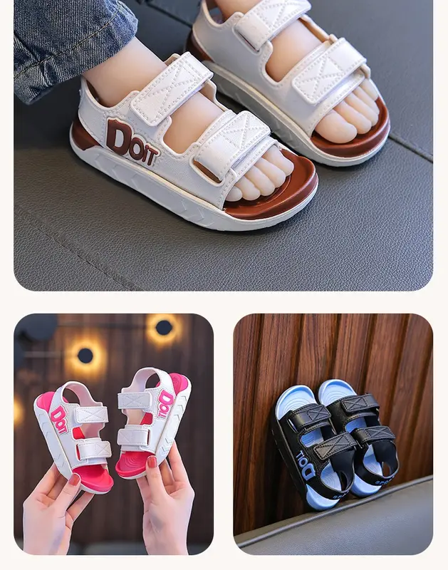 BM74 Dép Quai Hậu DOIT SanDal Bé Trai Bé Gái Sandal Đi Học Đế CaoSu Mềm Êm Chân: size 21 đến 36 dép xăng đan dép mùa hè hở mũi thoáng bé gái Dép Sandal Voi Jean 4
