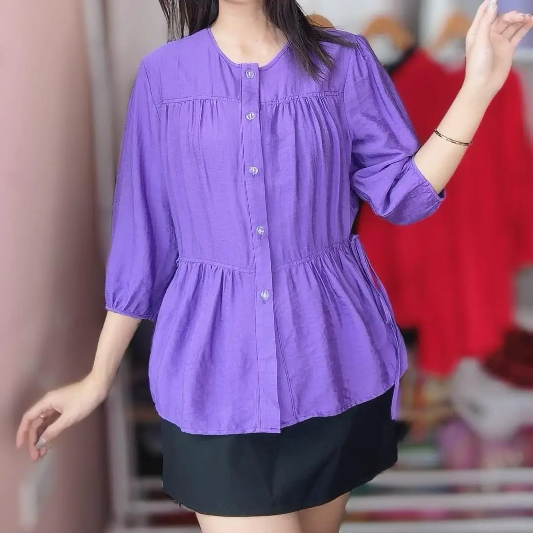Áo sơ mi Chất liệu Đũi Tơ mềm mại thoáng mát sang trọng và thanh lịch cho chị em Women Nữ