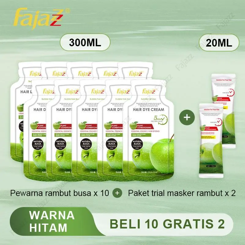 【FAJAZZ/150ml/300ml+Masker rambut gratis】Pewarna Rambut Bubble, Mewarnai Rambut di Rumah, Gunakan Sesuai dengan Panjang Rambut, Mudah Digunakan, Praktis untuk Disimpan.
