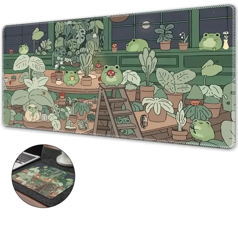 Cartoon Frog Pattern Mouse Pad, 1 Count Non-slip Washable Rubber Mouse Pad, Gaming Mouse Pad, Computer Keyboard Pad, Desktop Decorative Mouse Mat for Home Office 0