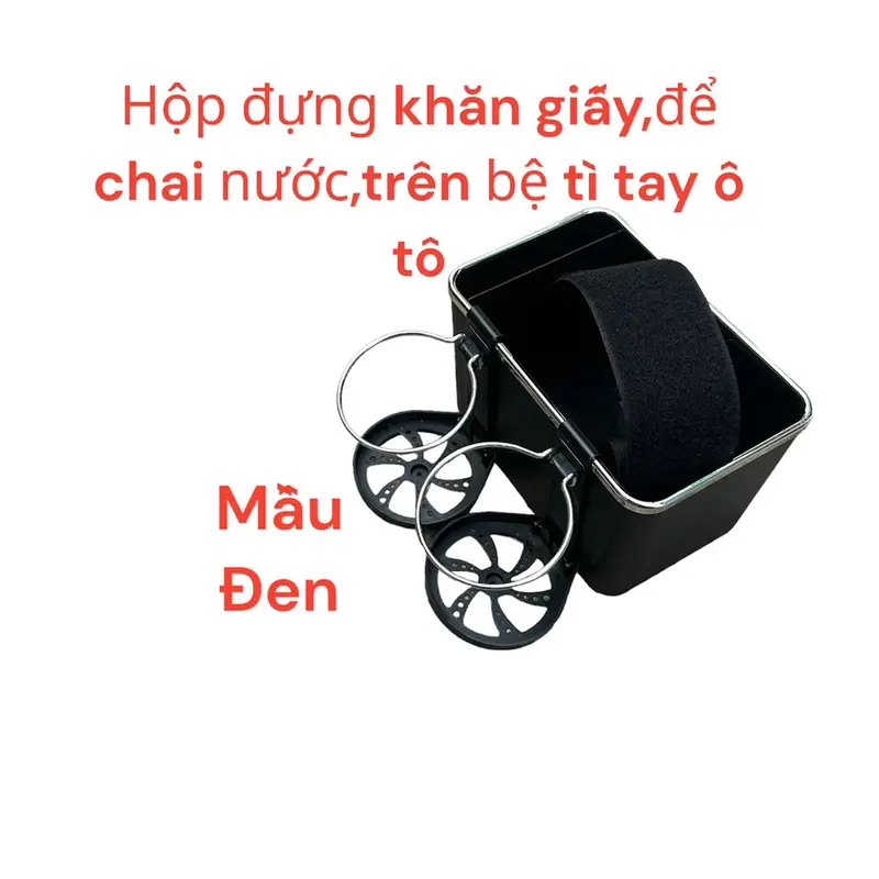 Hộp đựng khăn giấy đa năng trên bệ tỳ tay ô tô 2