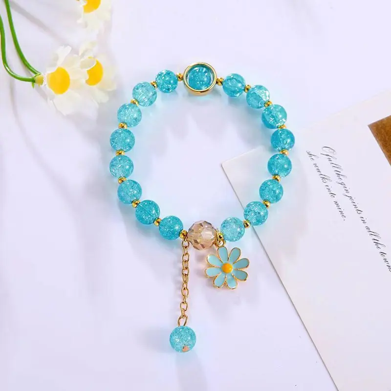 Vòng Tay Đính Cườm Thiết Kế Hoa Cúc Nhỏ Thời Trang Nữ, Đơn Giản Và Ngọt Ngào, Vòng Tay Hoa Nhỏ Thích Hợp Cho Vòng Tay Tốt Nhất 4
