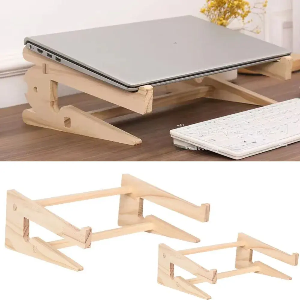 Giá đỡ máy tính xách tay bằng gỗ Lắp ráp Lapdesk Riser cho máy tính xách tay 11-17 inch Giá đỡ làm mát bằng gỗ cho Macbook đế hỗ trợ gia cố