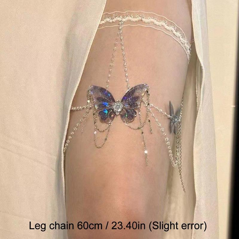 Product Introduction of Luxurious Metal Leg Chain With Butterfly Tassel Thigh Accessory Stylish Equipment For Girls 25