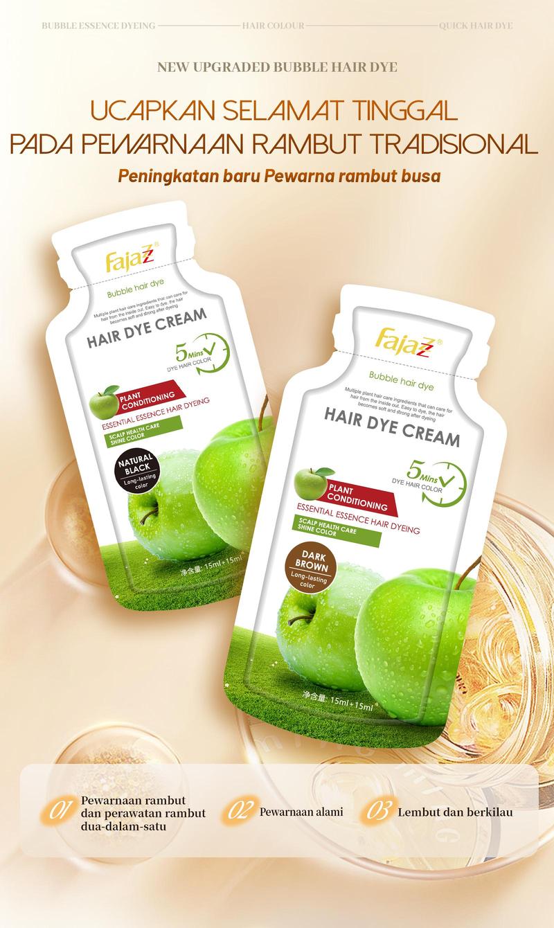 Product Introduction of 【FAJAZZ+Masker rambut gratis】150ML/5PCS  Pengoperasian sederhana, penyimpanan mudah, pewarna rambut beraroma, pewarna rambut jenis gelembung. 7