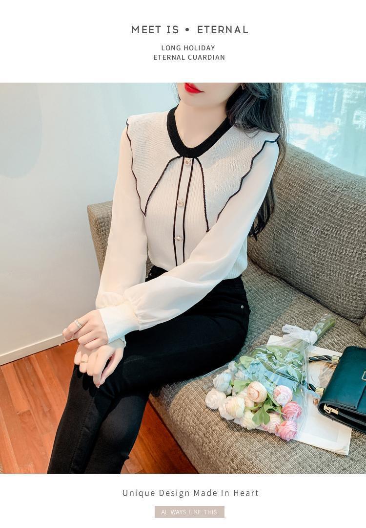 Product Introduction of Áo Len Nữ, Cổ Búp Bê Trông Trẻ Trung Dễ Thương, Màu Hồng, Áo Lớp Nền Dệt Kim, Có Thể Mặc Bên Trong, Hàng Mới Về Mùa Xuân 2024 31